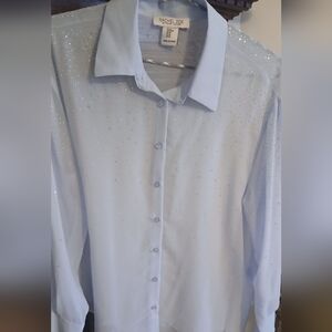 Rachel Zoe Rhinestone Sheer Blouse